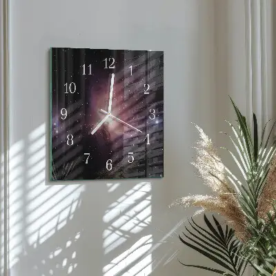 Quadratische wanduhr Kosmos