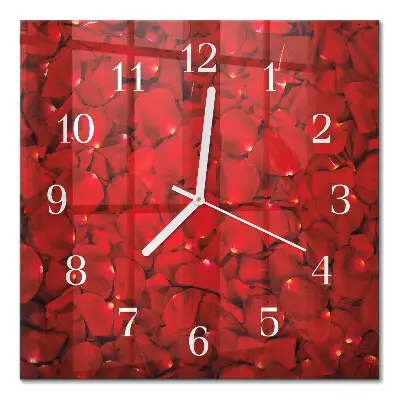 Wanduhr mit motiv quadratisch Rosenblätter
