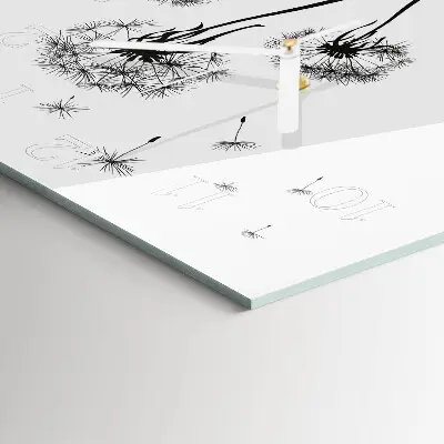 Quadratische wanduhr Löwenzahn