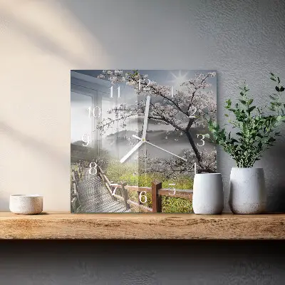 Moderne wanduhr quadratisch Frühling