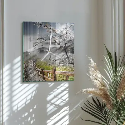 Moderne wanduhr quadratisch Frühling