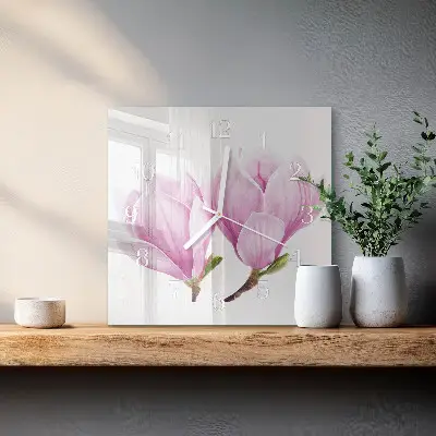 Glasuhr quadratisch Magnolie
