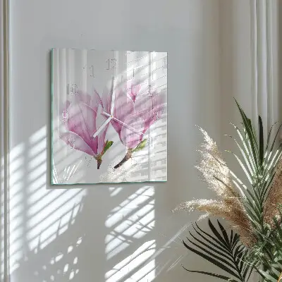 Glasuhr quadratisch Magnolie