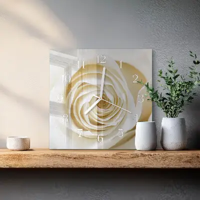 Quadratische wanduhr modern Rose