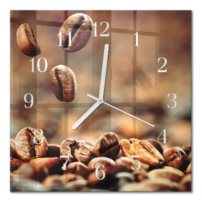 Wanduhr mit motiv quadratisch Kaffeebohnen