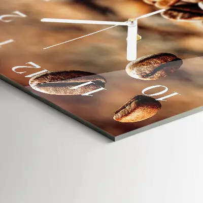 Wanduhr mit motiv quadratisch Kaffeebohnen