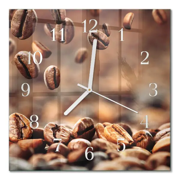 Moderne wanduhr quadratisch Kaffeebohnen