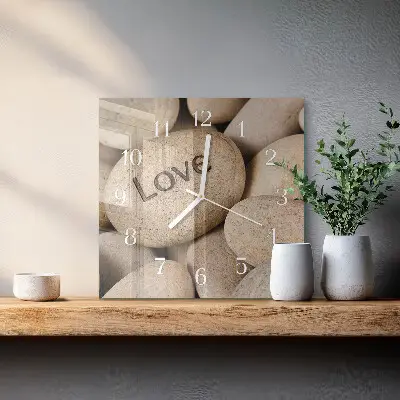 Wanduhr mit motiv quadratisch Steine