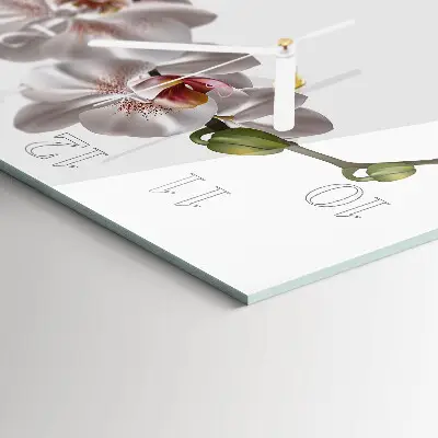 Glasuhr quadratisch Orchidee