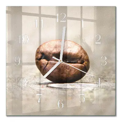 Glasuhr quadratisch Kaffeebohne