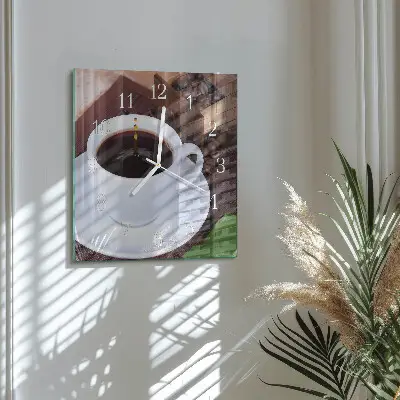 Wanduhr mit motiv quadratisch Kaffee
