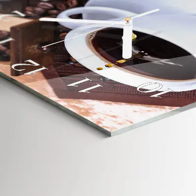 Wanduhr mit motiv quadratisch Kaffee