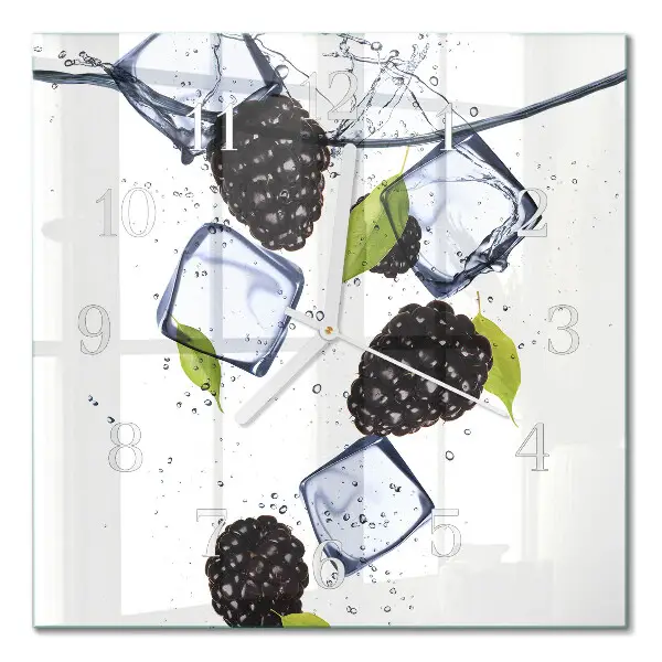 Wanduhr mit motiv quadratisch Brombeeren