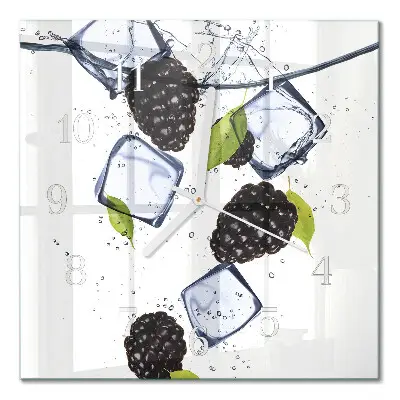 Wanduhr mit motiv quadratisch Brombeeren