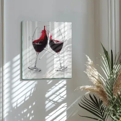 Glasuhr quadratisch Wein
