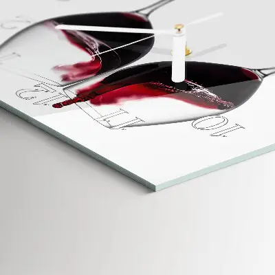 Glasuhr quadratisch Wein