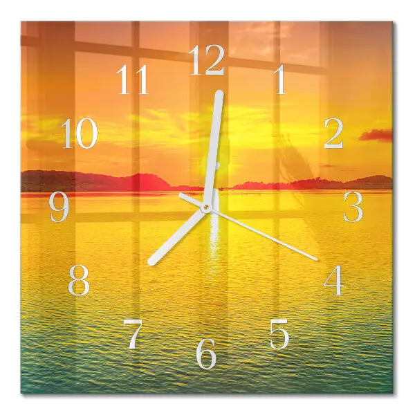 Wanduhr mit motiv quadratisch Sonnenuntergang