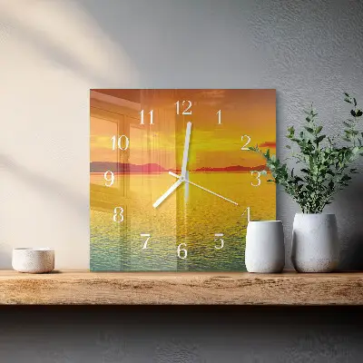 Wanduhr mit motiv quadratisch Sonnenuntergang