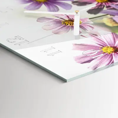 Wanduhr mit motiv quadratisch Blumen
