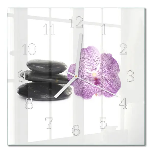Quadratische wanduhr Steine