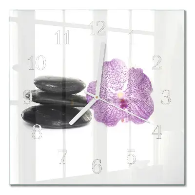 Quadratische wanduhr Steine