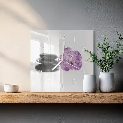 Quadratische wanduhr Steine