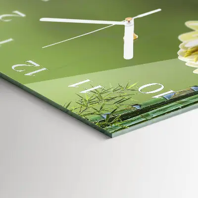 Quadratische wanduhr Lilie