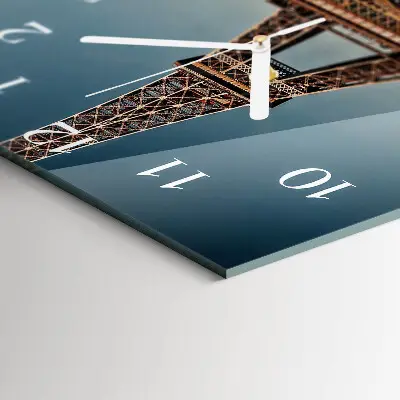 Quadratische wanduhr modern Eiffelturm