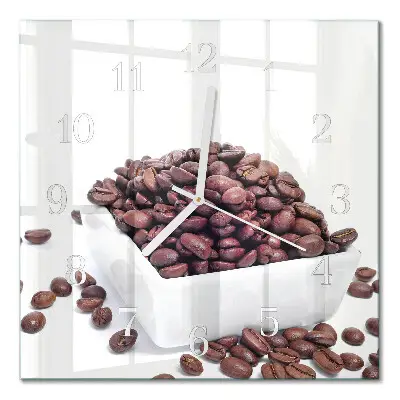 Wanduhr mit motiv quadratisch Kaffeebohnen