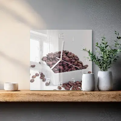 Wanduhr mit motiv quadratisch Kaffeebohnen