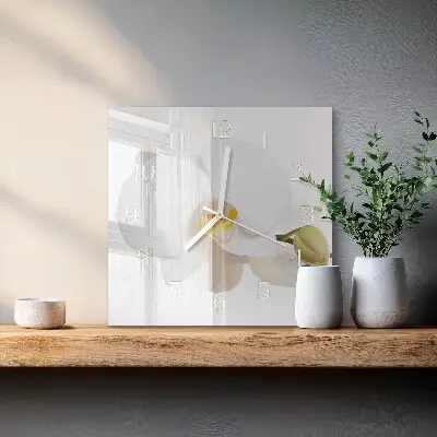 Moderne wanduhr quadratisch Orchidee