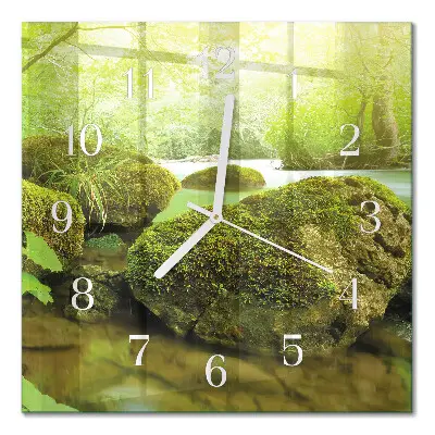 Moderne wanduhr quadratisch Natur