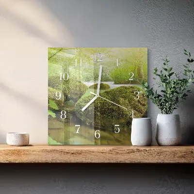 Moderne wanduhr quadratisch Natur