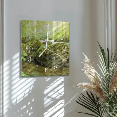 Moderne wanduhr quadratisch Natur