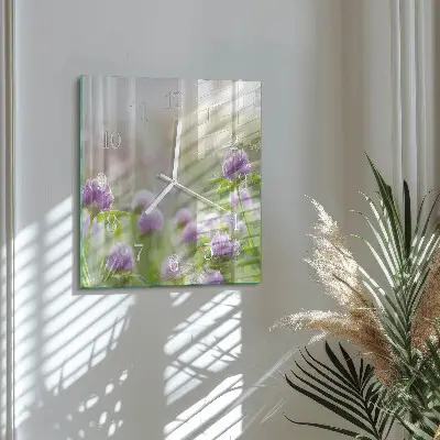 Quadratische wanduhr Blumen