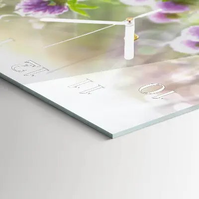 Quadratische wanduhr Blumen