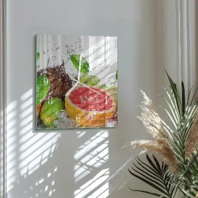 Moderne wanduhr quadratisch Obst