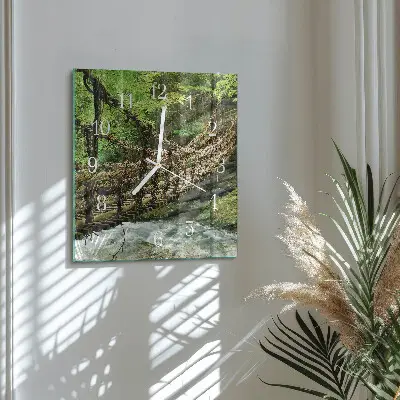 Moderne wanduhr quadratisch Seilbrücke