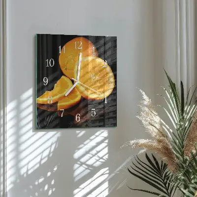 Quadratische wanduhr Orangen