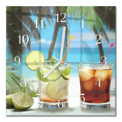 Glasuhr quadratisch Cocktail