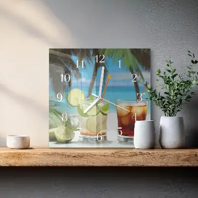 Glasuhr quadratisch Cocktail