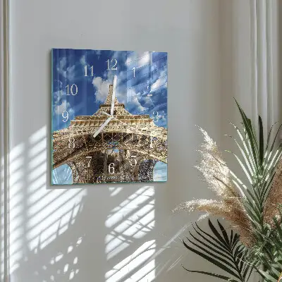 Moderne wanduhr quadratisch Eiffelturm