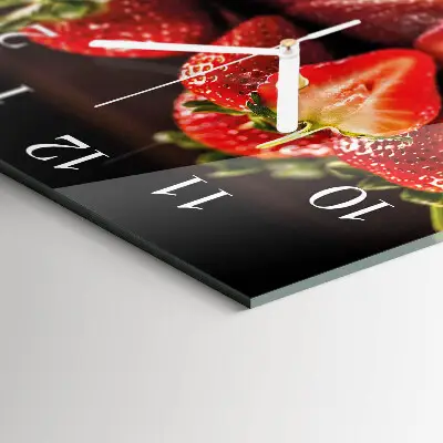 Quadratische wanduhr Erdbeeren