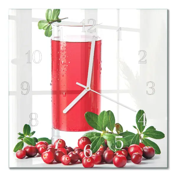 Quadratische wanduhr modern Cranberries