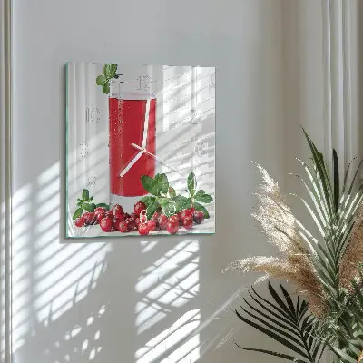 Quadratische wanduhr modern Cranberries