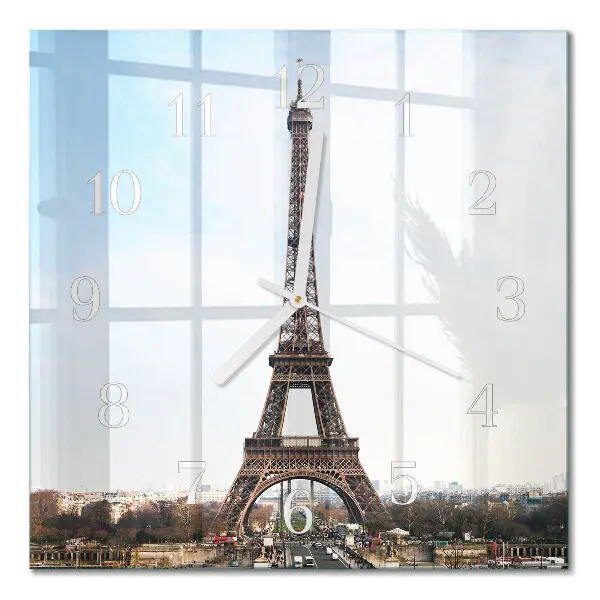Quadratische wanduhr modern Eiffelturm