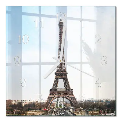Quadratische wanduhr modern Eiffelturm