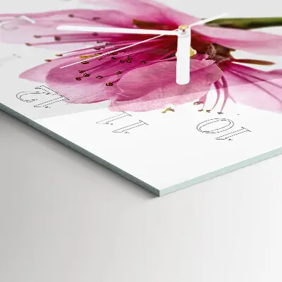 Glasuhr quadratisch Blume