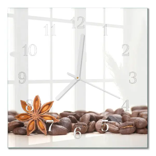 Wanduhr mit motiv quadratisch Kaffeebohnen