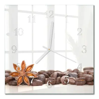 Wanduhr mit motiv quadratisch Kaffeebohnen